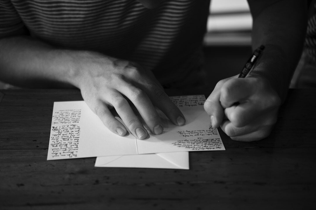 hand writing clues on paper
