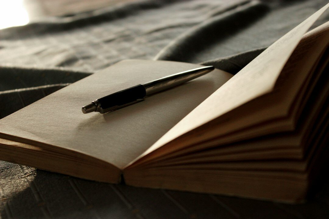 author writing notes